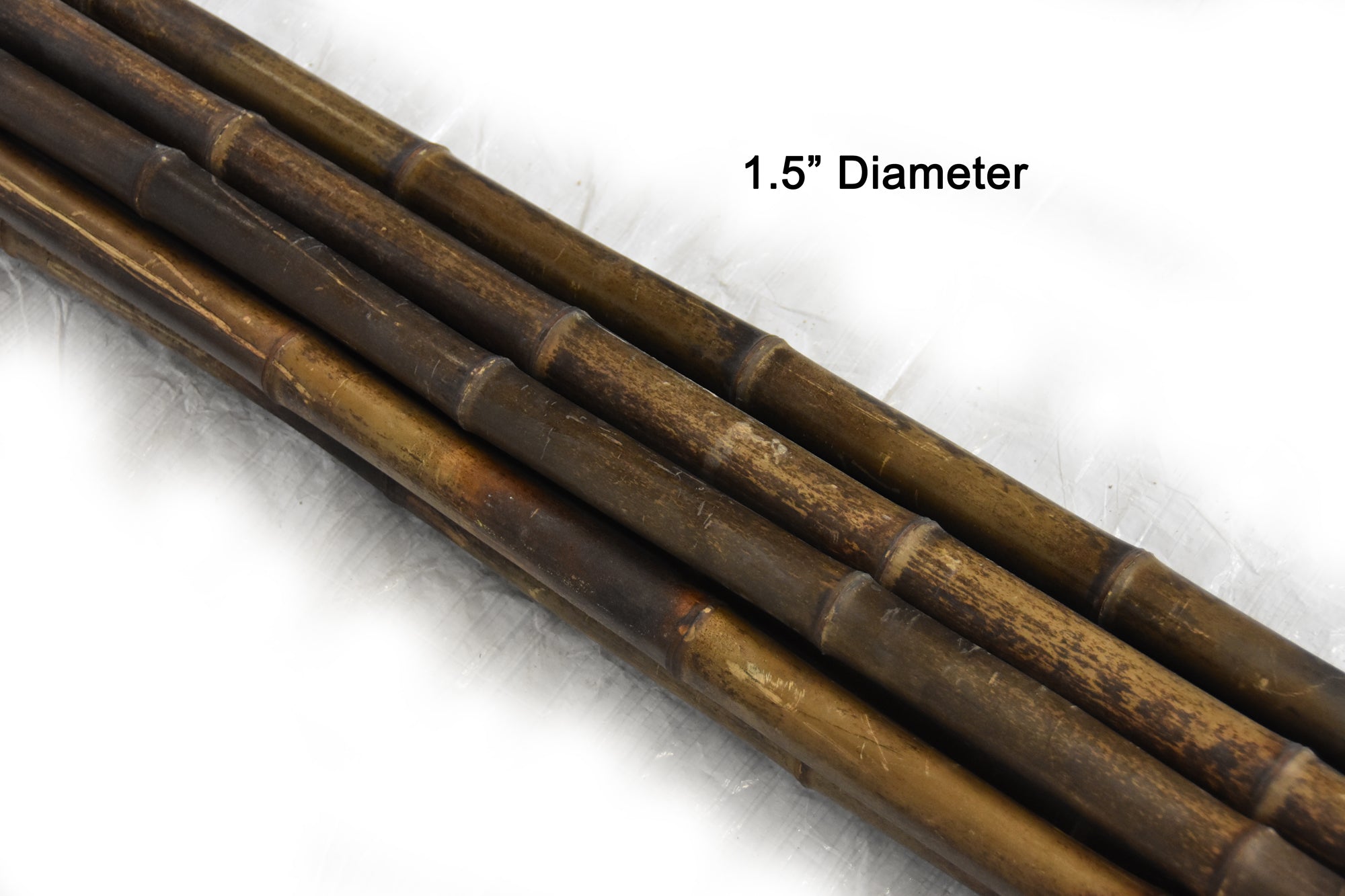 1 - 1-1/2 X 12' Natural Bamboo Poles, Natural Bamboo Sticks