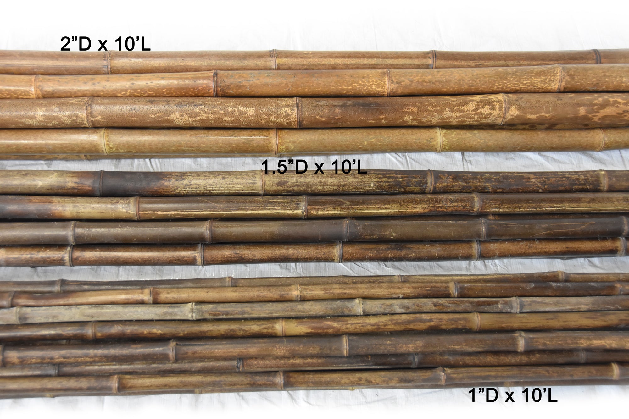 Dark Brown Bamboo Pole 1.5D x 10'L