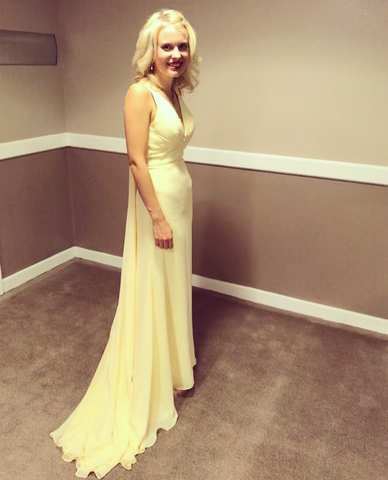 Beautiful bespoke made yellow dress