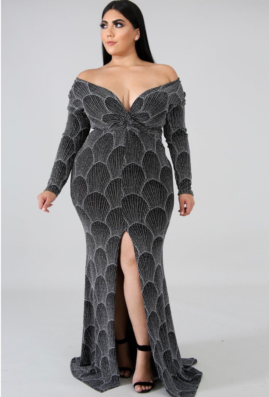 glitter plus size dress