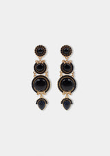 Flamenco earrings long Black Gold