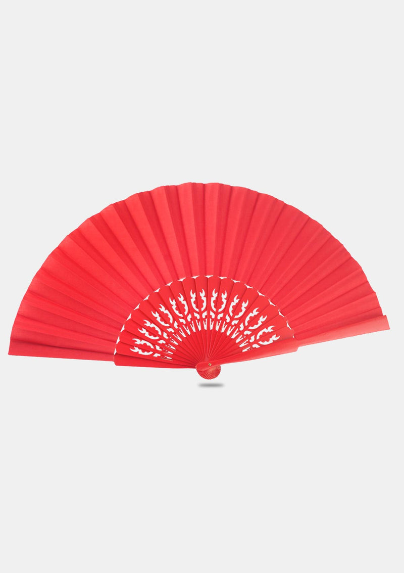 Flamenco Large Hand Fan Pericon Red Openwork 12 inch Spanish Hand Fan