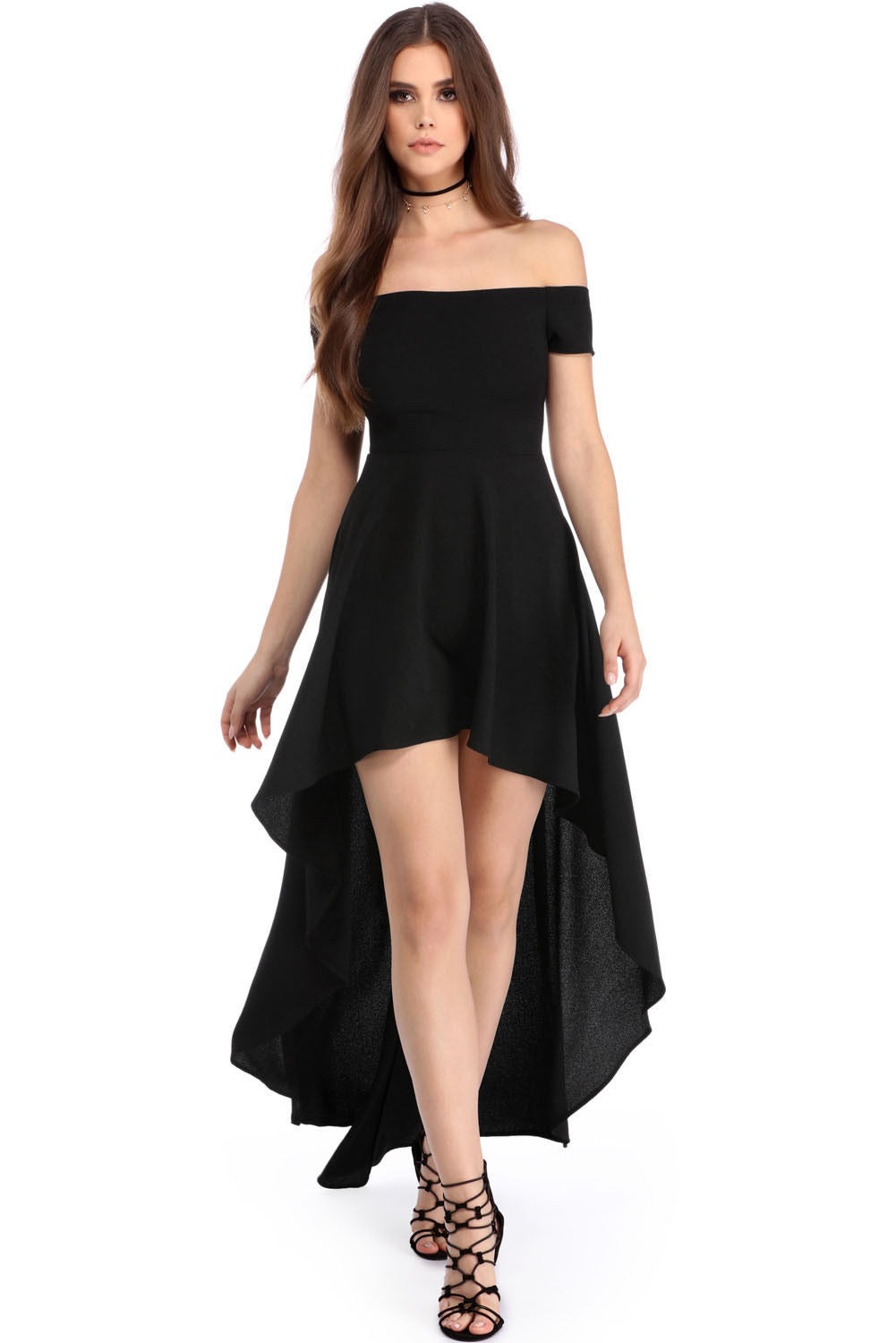 high low black cocktail dress