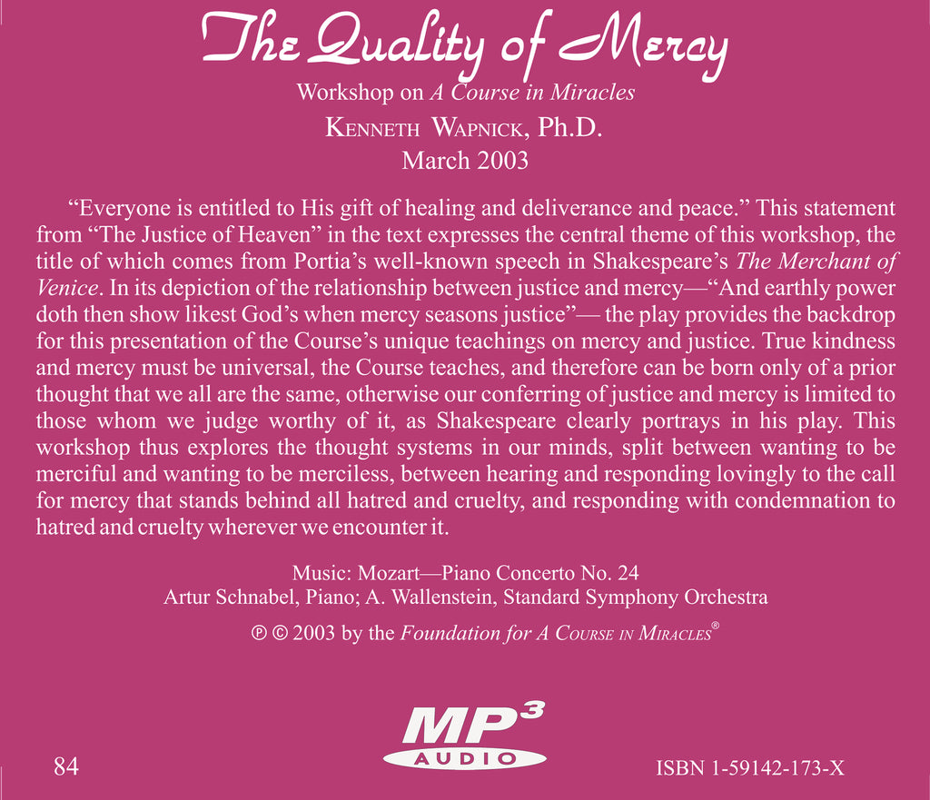 The Quality Of Mercy Foundation For A Course In Miracles Bookstore