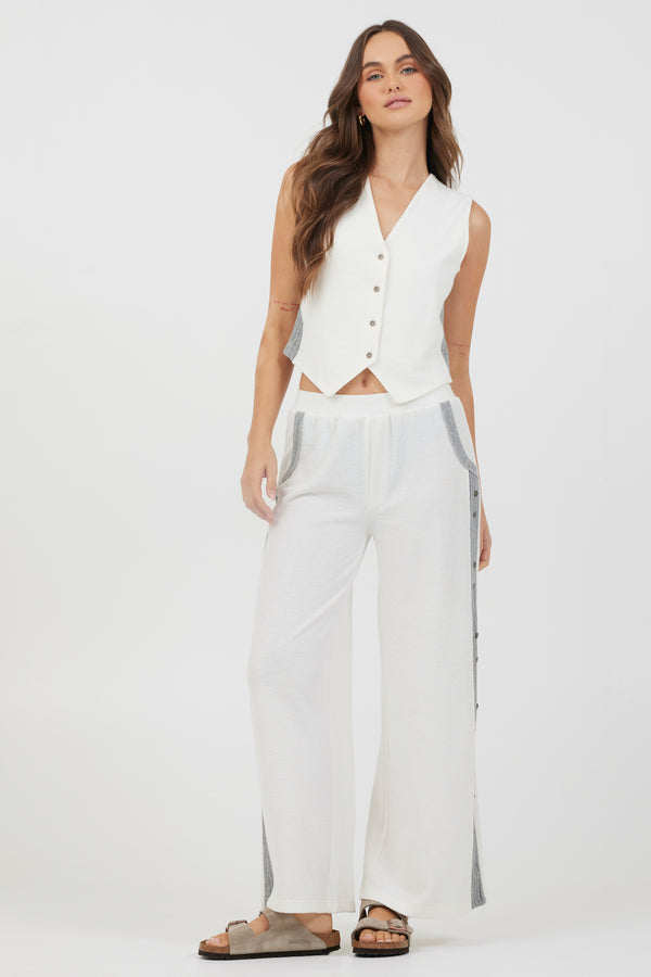 SP24 Color Blocked Wide Leg Pant_PANT_Bright White/Pearl Heather