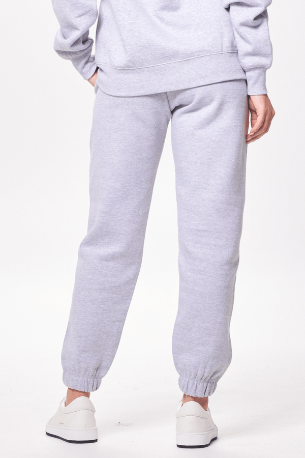 Heather Grey & Metallic Trim Joggers w/ Star Embroidery –