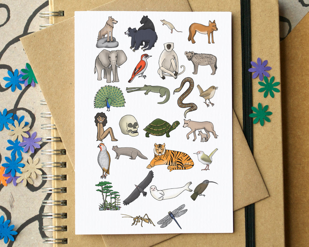 The Jungle Book Alphabet Greetings Card Beckagriffin