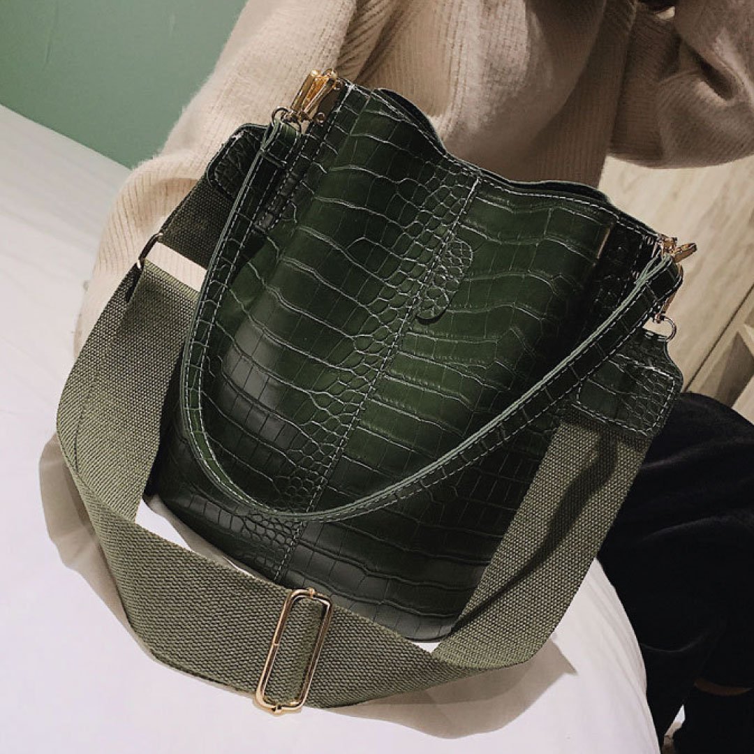 Blake Shoulder Bag -Olive Croc – ClaudiaG Collection