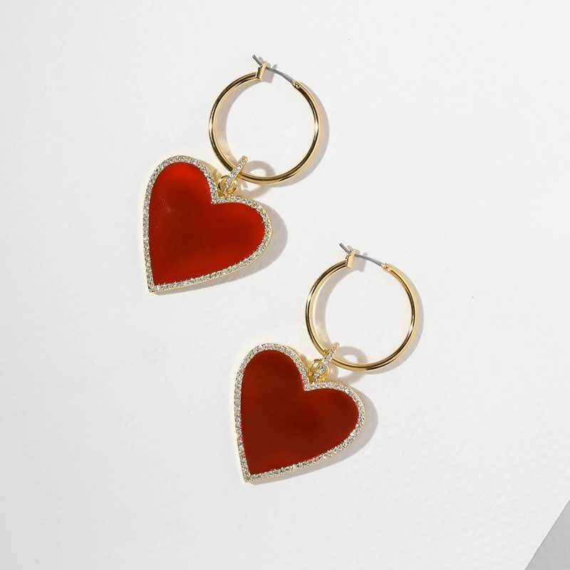 Red Heart Drop Earrings – ClaudiaG Collection