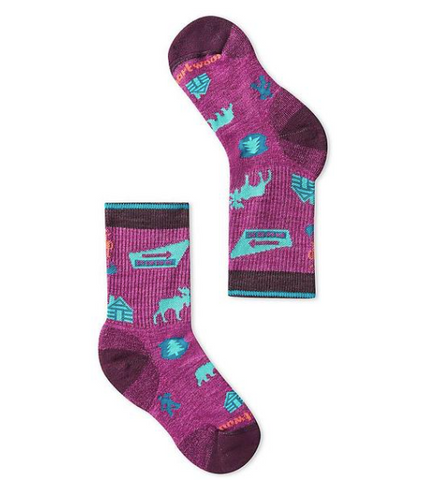 Smartwool Kids’ Hike Light Cushion Park Explorer Pattern Crew Socks 