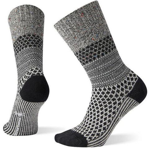 light and dark gray socks with black accents