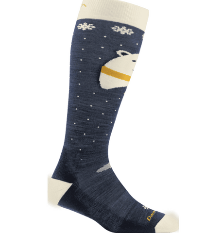 navy blue knee socks with white accents and a polar bear