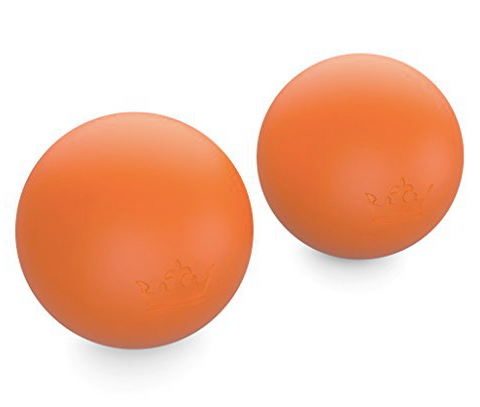 pair of orange massage balls
