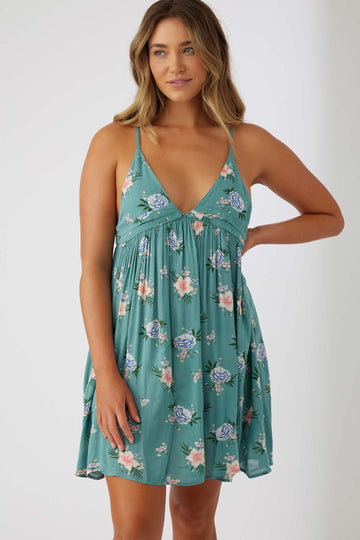 O'Neill Felix Floral Tank Dress-Teal — REAL Watersports