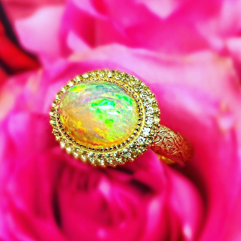 Alex Soldier Golden Opal Cocktail Ring