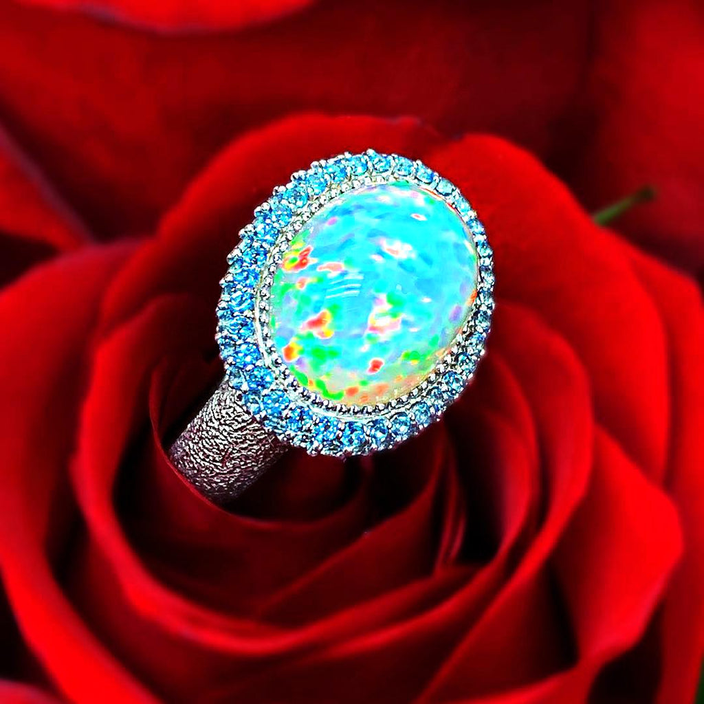 Alex Soldier Blue Opal Cocktail Ring