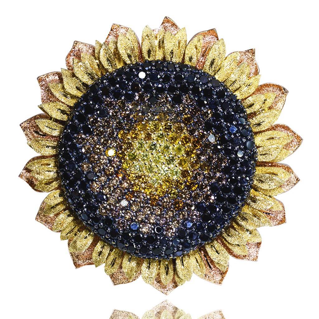 sunflower brooch