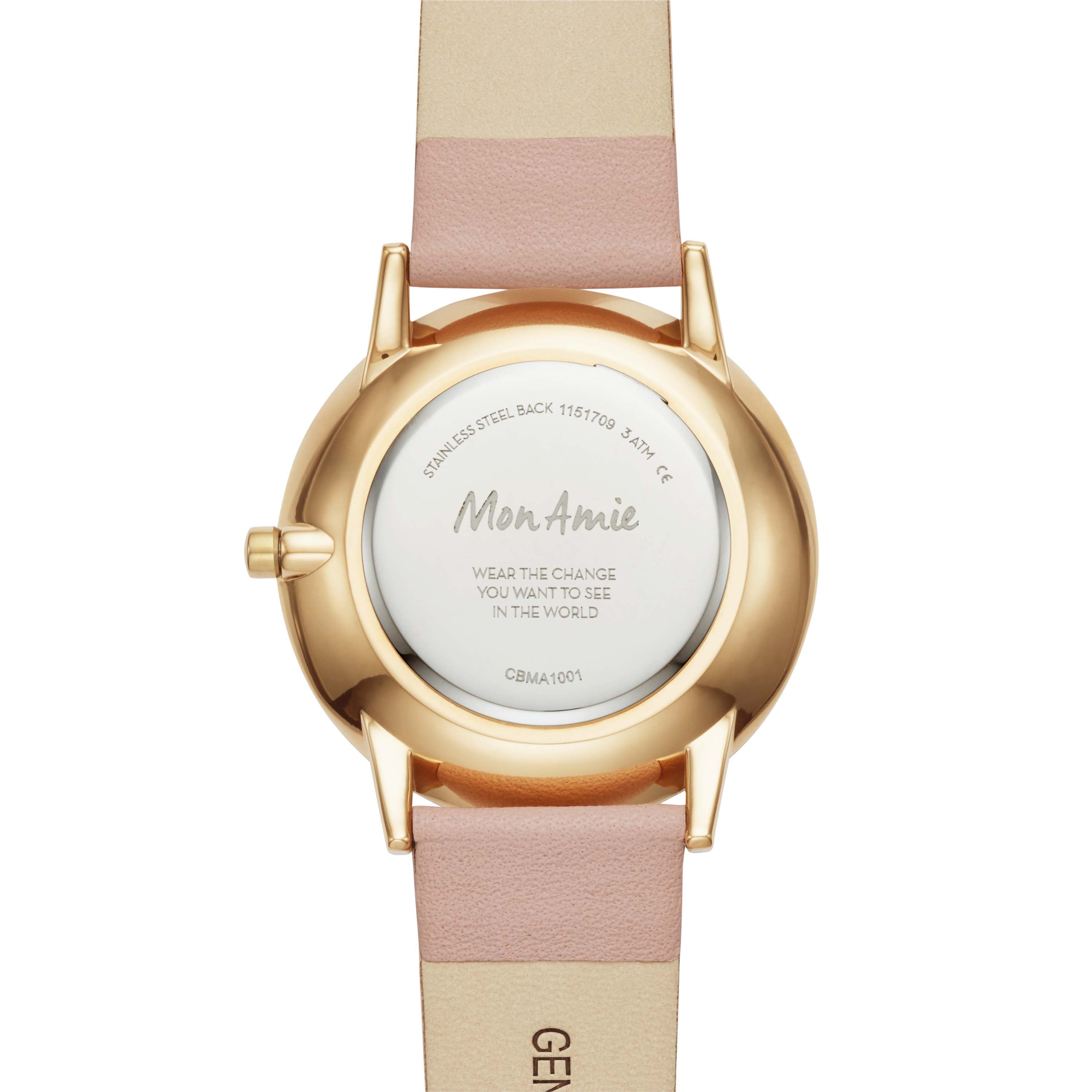 Health Three-Hand Pink Leather Watch - Mon Amie Watches