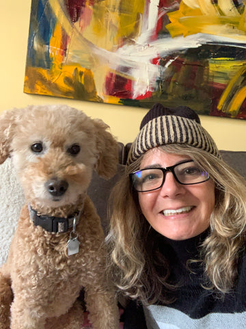 Julie with Penny the Golden Doodle