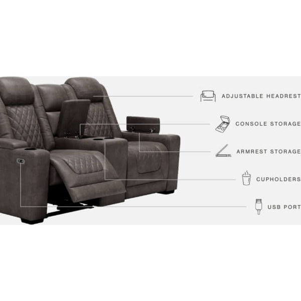 hyllmont power reclining loveseat with console