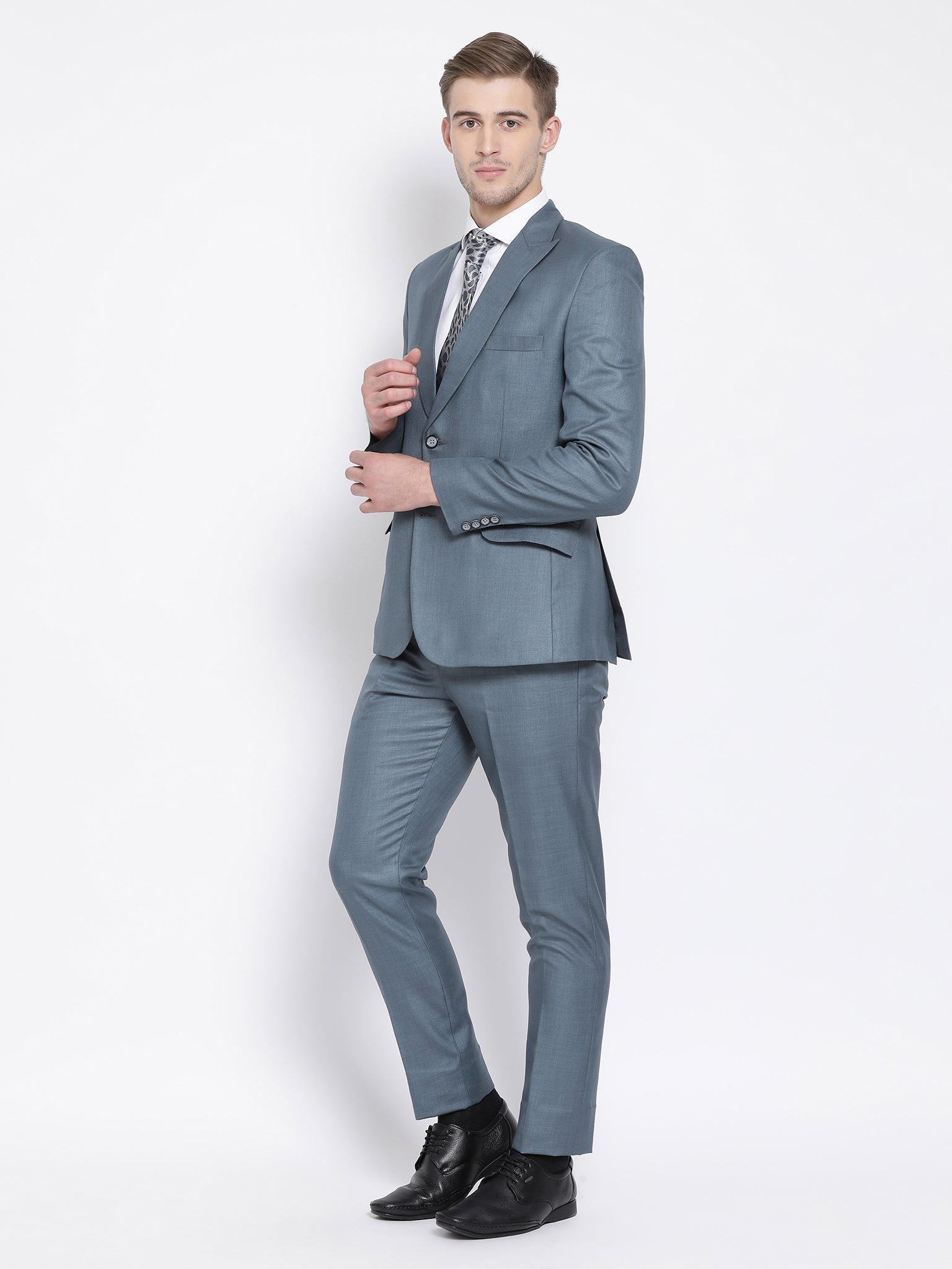 Slim Fit Stone Blue Suit