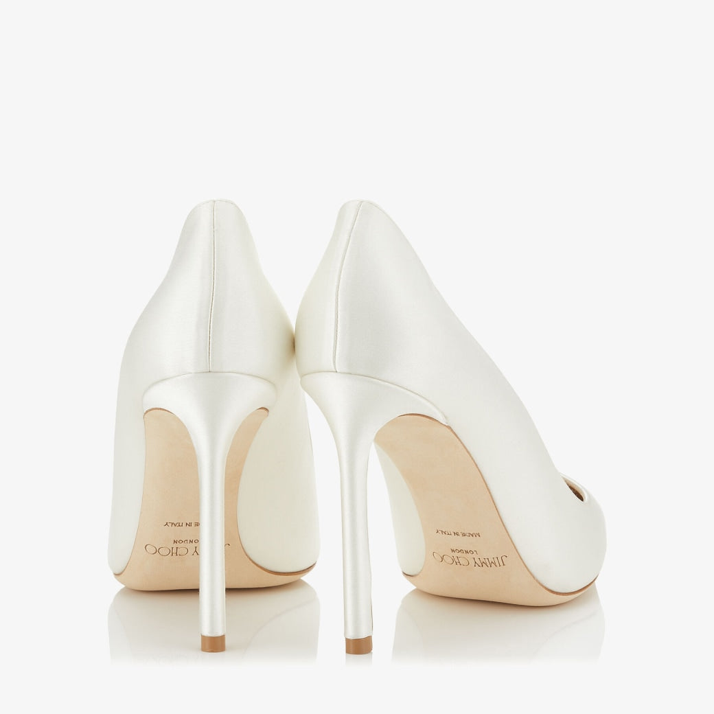 Romy 100 Ivory Satin Pointy Toe Pumps 37 – Loom & Magpie Boutique