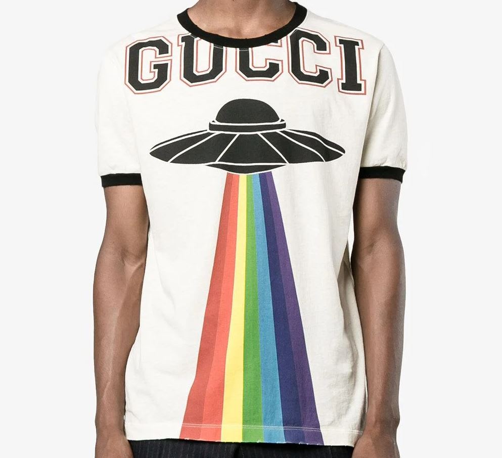 Unisex Washed T-shirt with UFO/Gucci Logo – Loom & Magpie Boutique