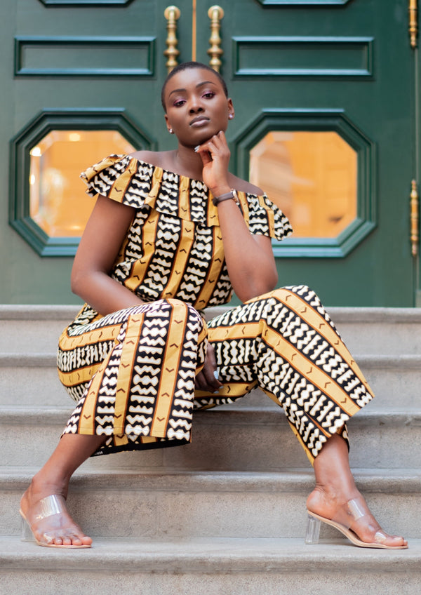 Orange kente crop top  Authentic, hand-made, modern african fashion
