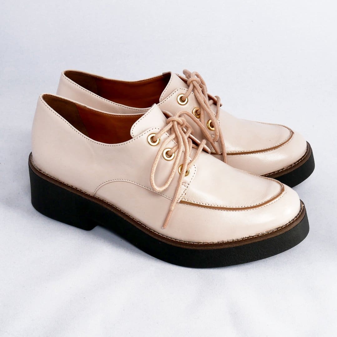 Fusion Rose Nude Lace-up Leather Oxford