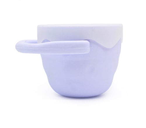 Collapsible Silicone Baby & Toddler Snack Cup With Lid-Gray – For