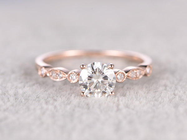 rose gold moissanite ring