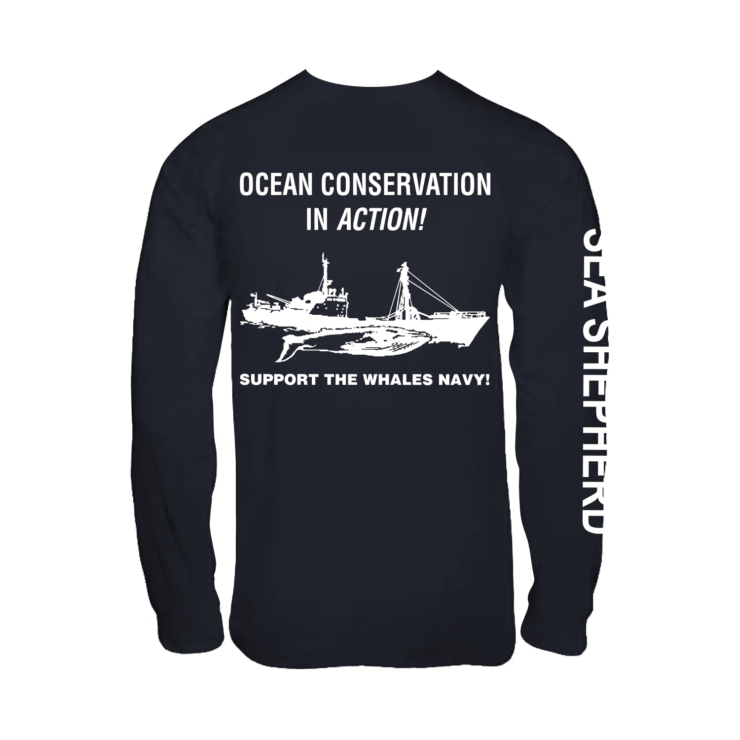 Classic Whale Navy Unisex Long Sleeve Tee