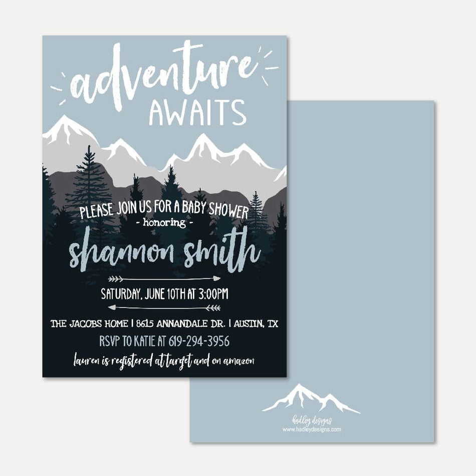 adventure baby shower invitations