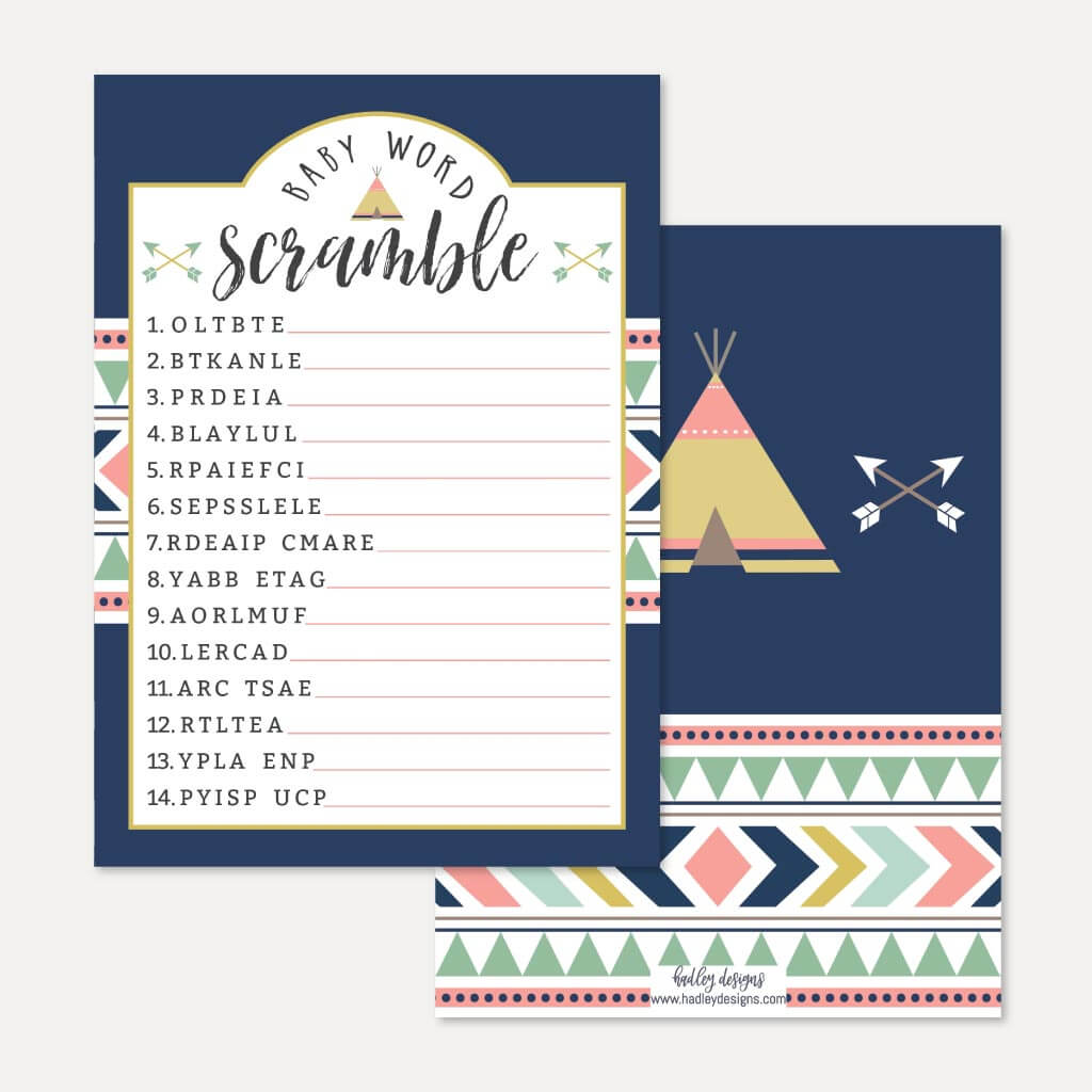 Free Tribal Deer Printable Baby Shower Package - Games, Keepsakes