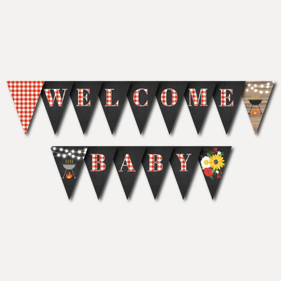 Printable Bbq Baby Shower Banner Template Hadley Designs