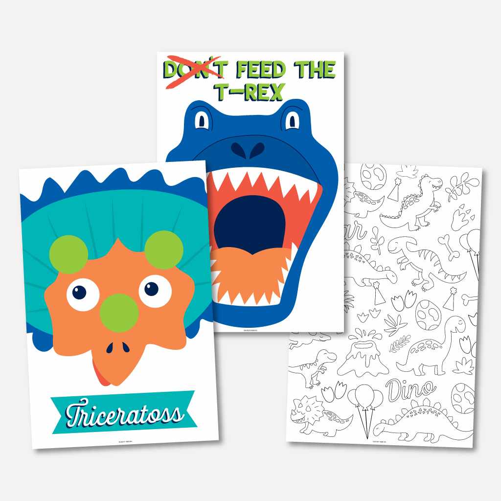 Pin the Horn on the Triceratops Printable Dinosaur Game 