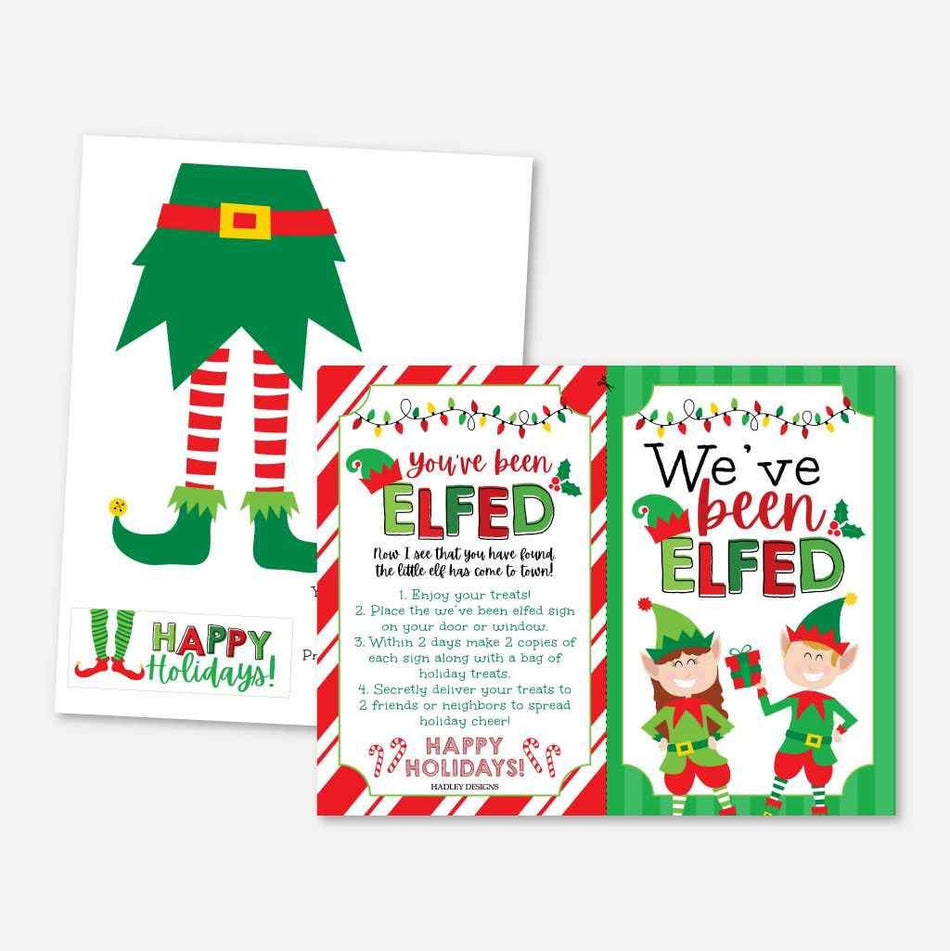 Printable Elf Christmas Party You ve Been Elfed Template Hadley Designs