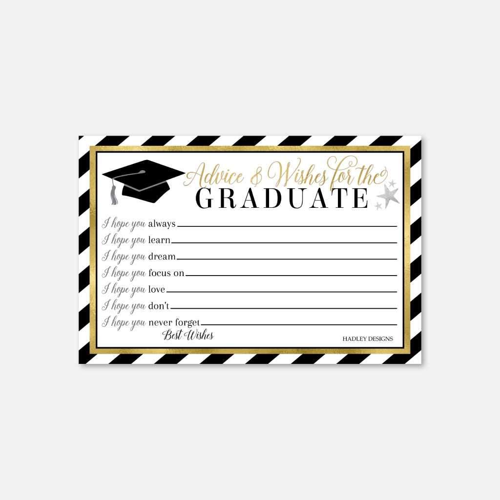 Graduation Party Advice Card Printable Hadley Designs Reviews on