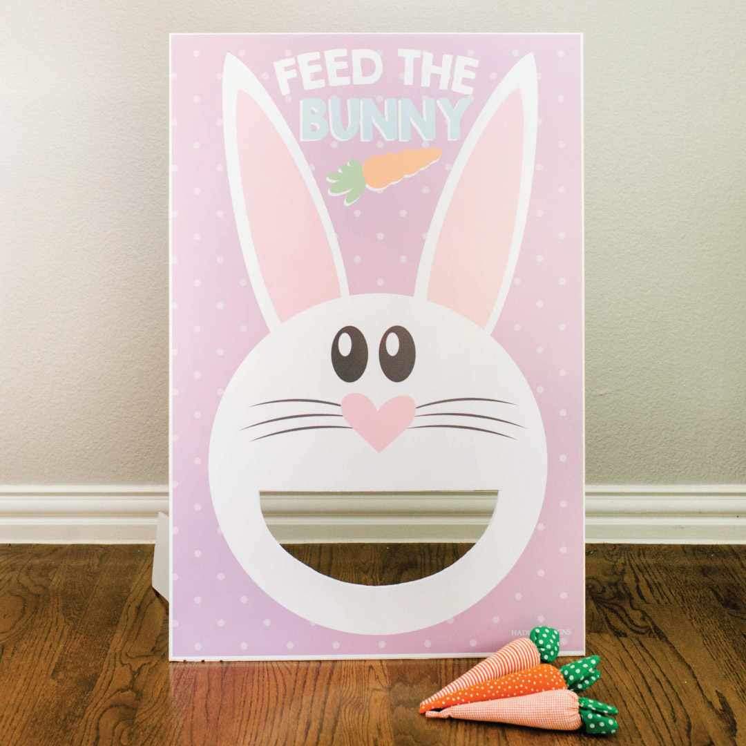 Printable Easter Party Feed The Bunny Game Template | Hadley Designs