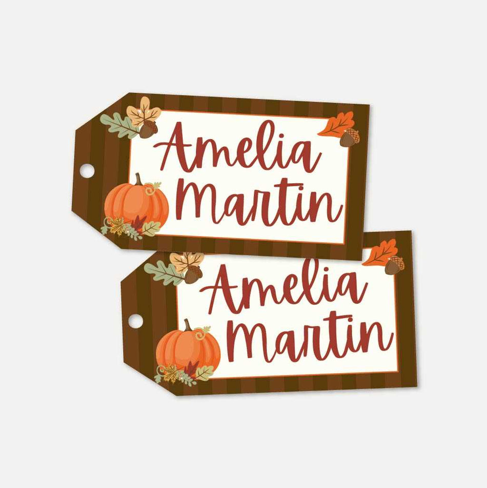 Fall Party Place Cards Printable Pertaining To Thanksgiving Place Cards Template