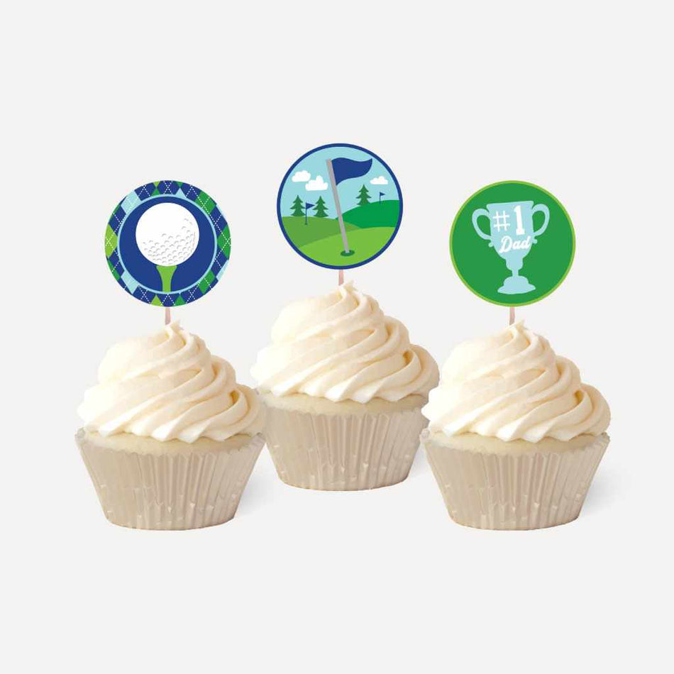 Download Printable Father S Day Golf Cupcake Topper Templates Hadley Designs