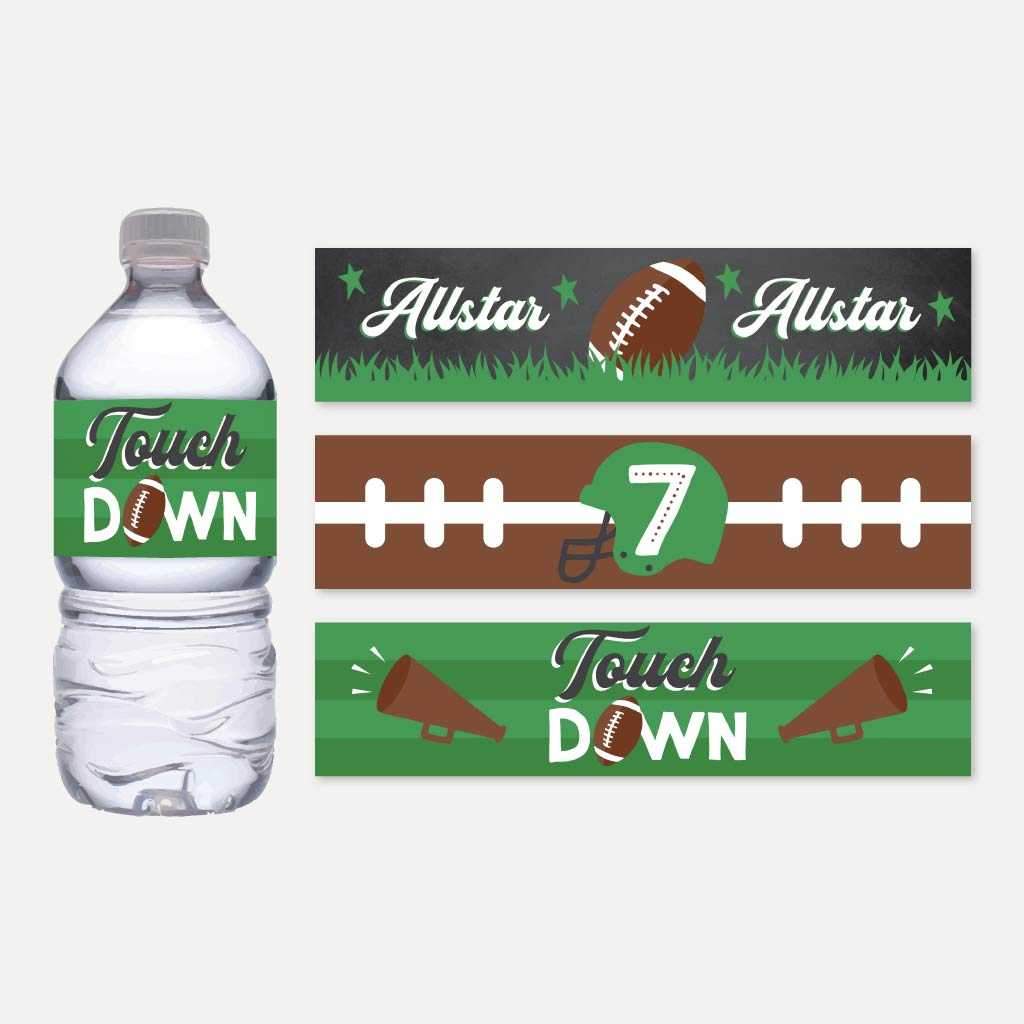 Printable Field Football Kids Party Bottle Label Template Hadley Designs