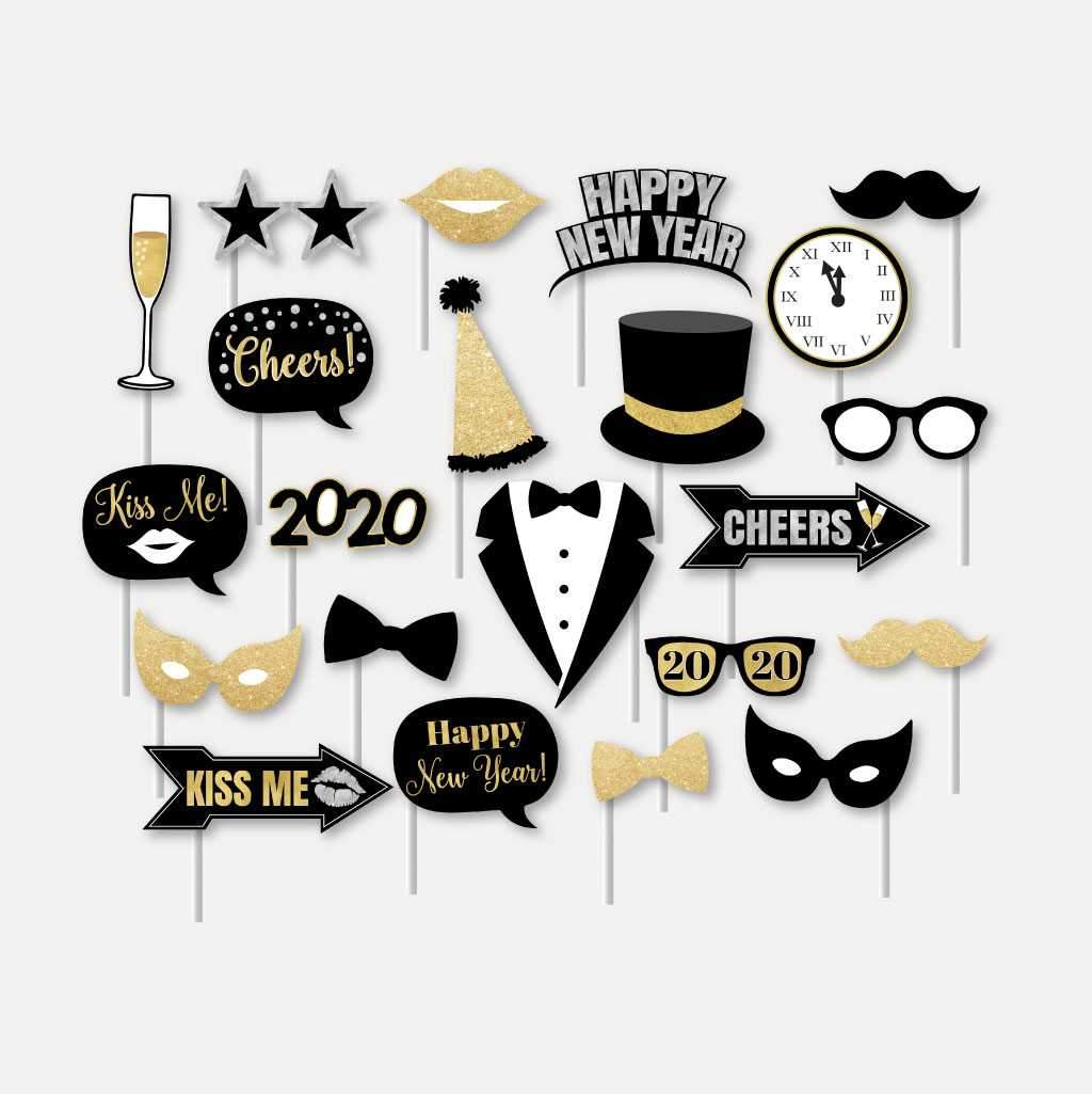 Printable New Years Eve Party Photo Booth Props Template Hadley Designs