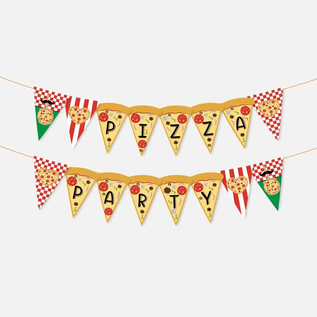 Printable Pizza Party Banner Template Hadley Designs