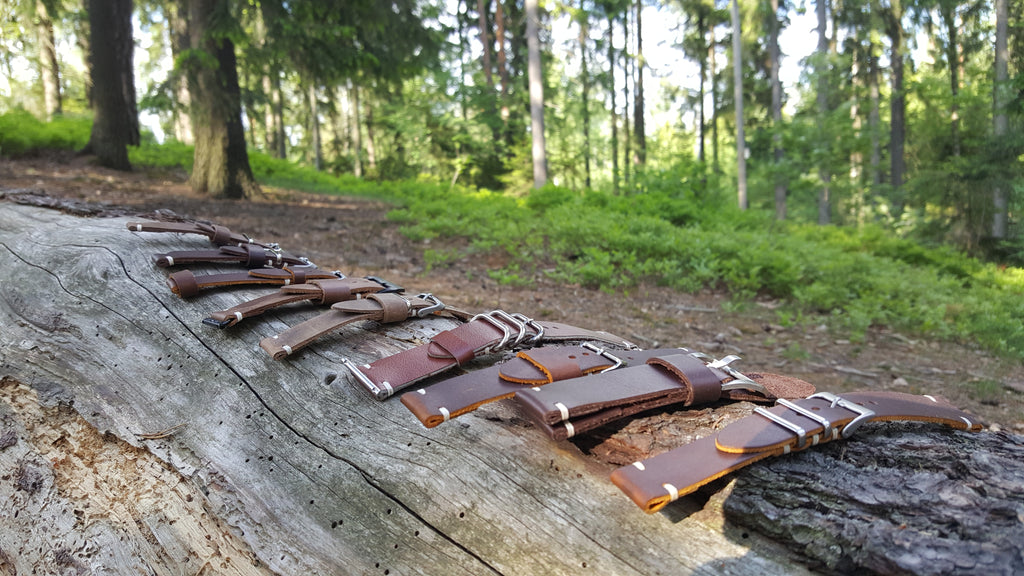 Handmade leather watch strap