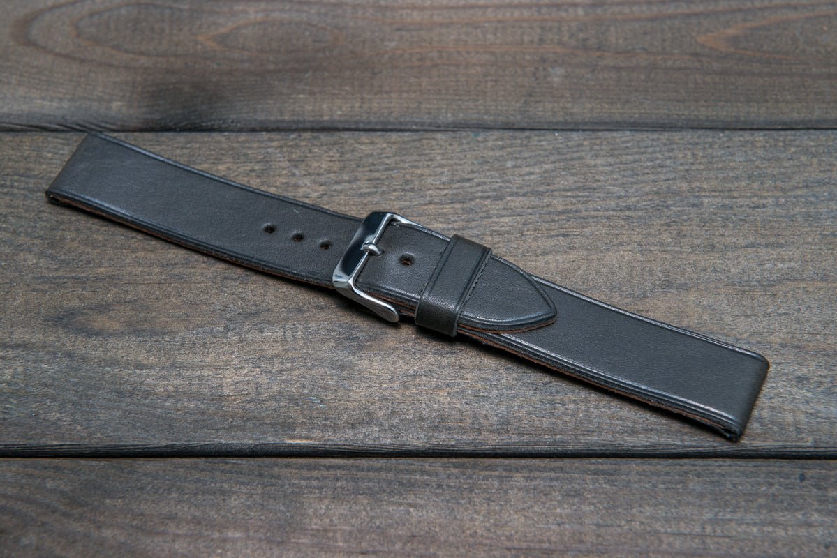 Italian Buttero leather watch strap, Gray, handmade in Finland ...