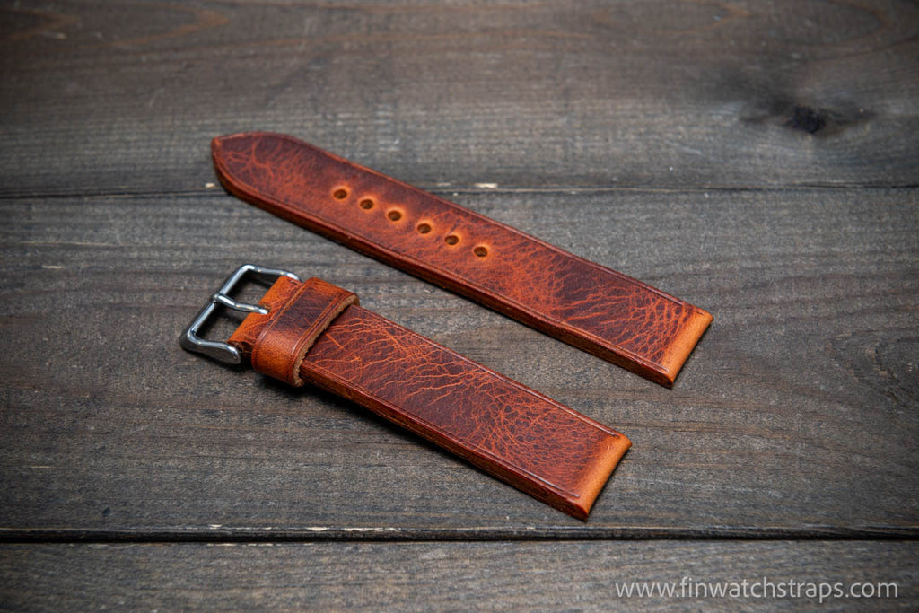 Vachetta leather watch strap. Natural color. Handmade in Finland.