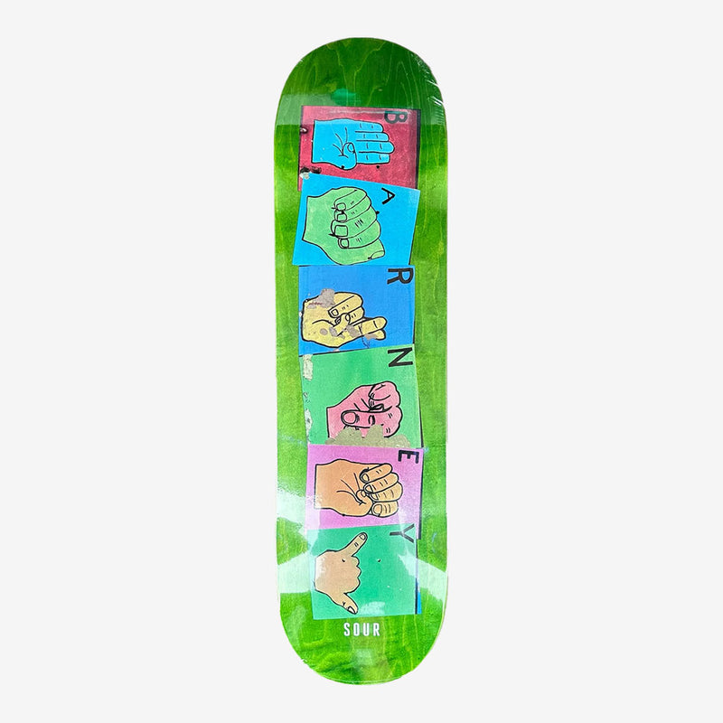 sour board sign barney page (green) 8.625 – Amigos Skate Shop