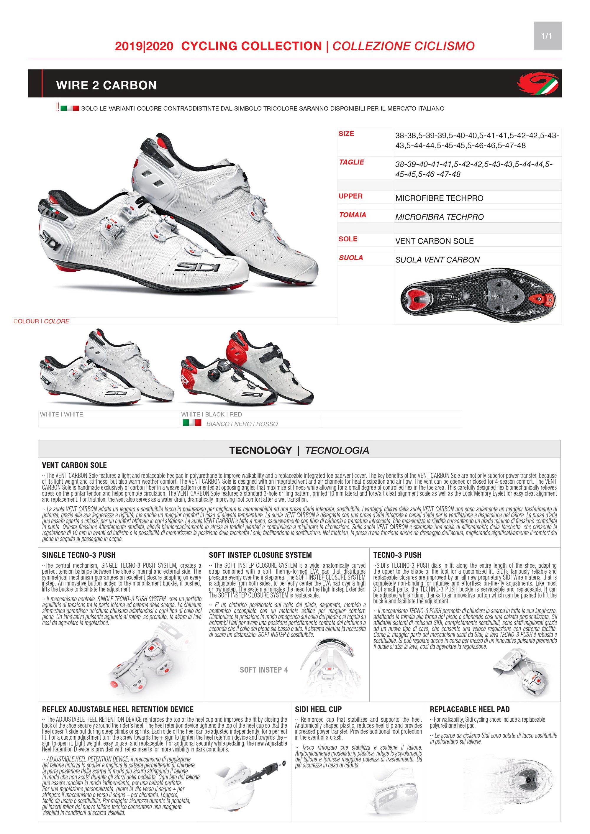 sidi wire 2 sizing