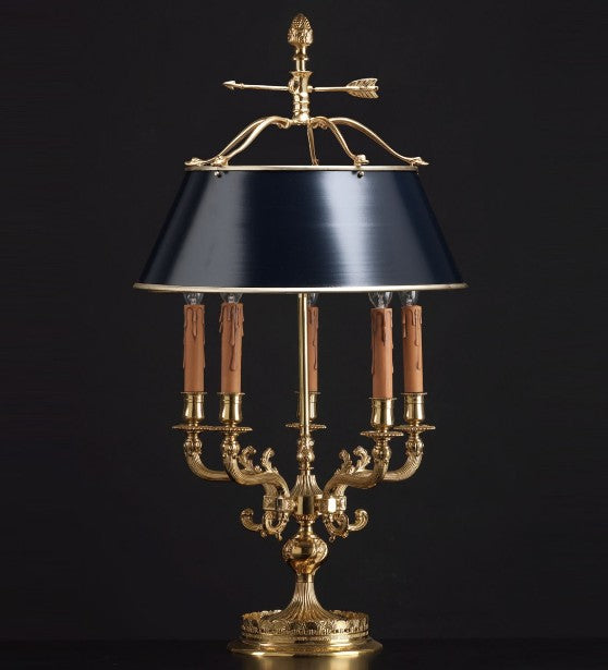 gold Bouillotte table lamp | Tole lamp 